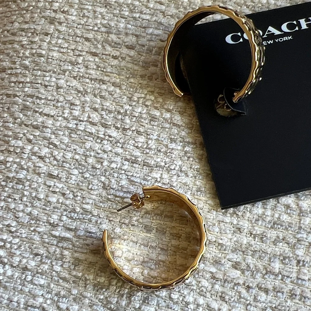Coach Gold-Tone Women's Earrings - Picture 6 of 6